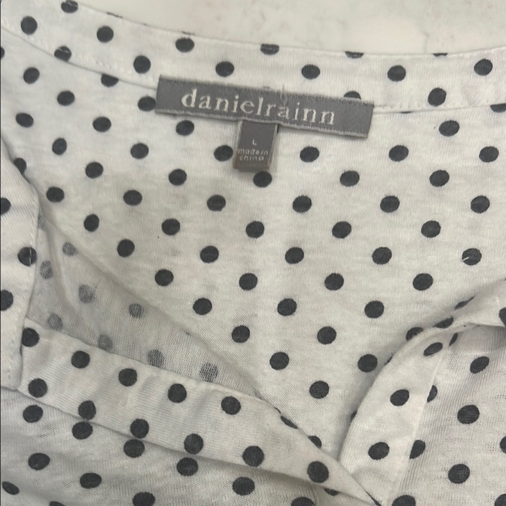 Daniel Rainn Black and White Polka Dot Top